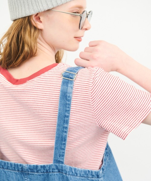 MERLOT(メルロー)の「デニムジャンパースカート(ジャンパースカート・レディース・アイボリー/ブルー/ネイビー・FREE)」の4枚目の写真