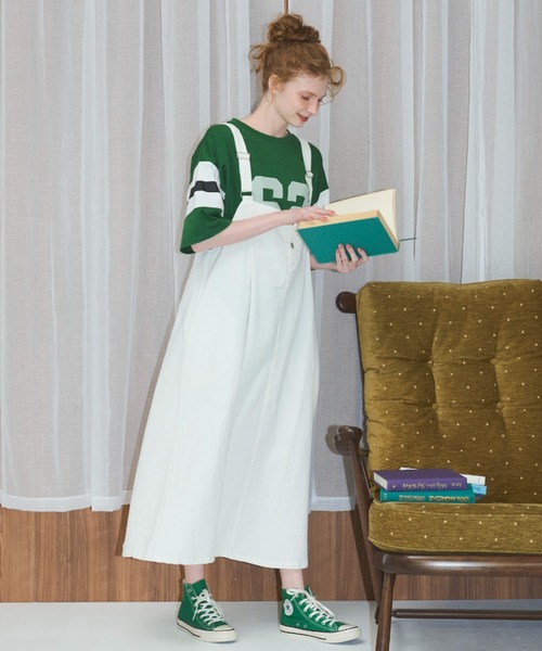 MERLOT(メルロー)の「デニムジャンパースカート(ジャンパースカート・レディース・アイボリー/ブルー/ネイビー・FREE)」の7枚目の写真