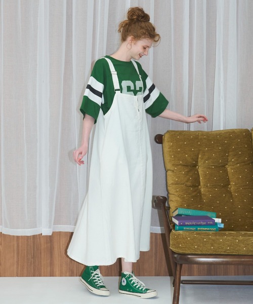 MERLOT(メルロー)の「デニムジャンパースカート(ジャンパースカート・レディース・アイボリー/ブルー/ネイビー・FREE)」の14枚目の写真