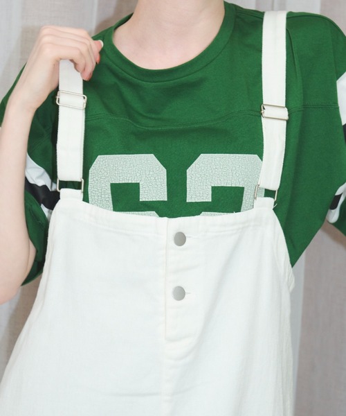 MERLOT(メルロー)の「デニムジャンパースカート(ジャンパースカート・レディース・アイボリー/ブルー/ネイビー・FREE)」の12枚目の写真