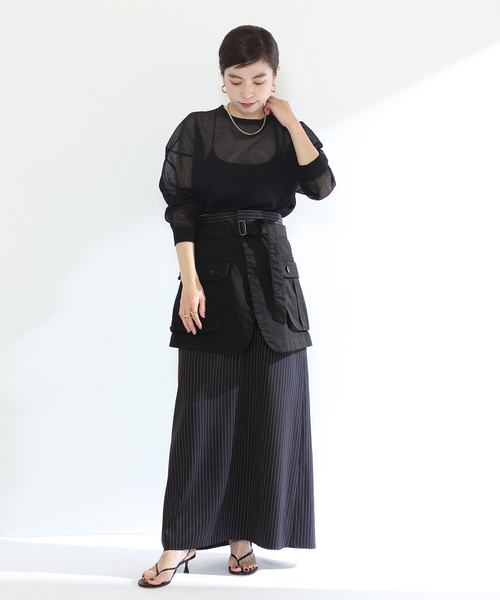 VERMEIL par iena（ヴェルメイユパーイエナ）の「【INSCRIRE/アンスクリア】Twill Unility Pocket Skirt（スカート・レディース・ブラック・MEDIUM）」の10枚目の写真