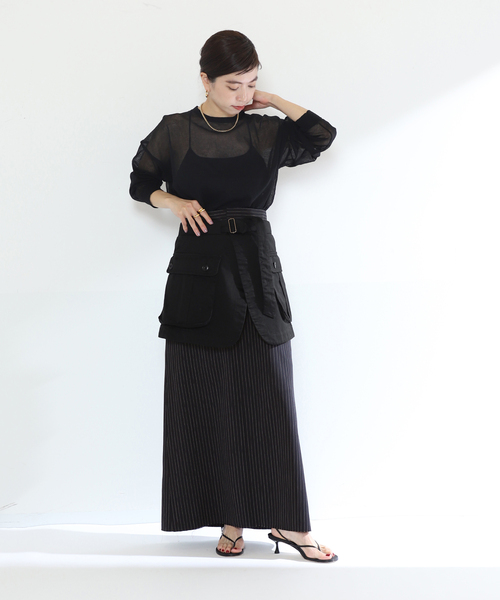 VERMEIL par iena（ヴェルメイユパーイエナ）の「【INSCRIRE/アンスクリア】Twill Unility Pocket Skirt（スカート・レディース・ブラック・MEDIUM）」の11枚目の写真