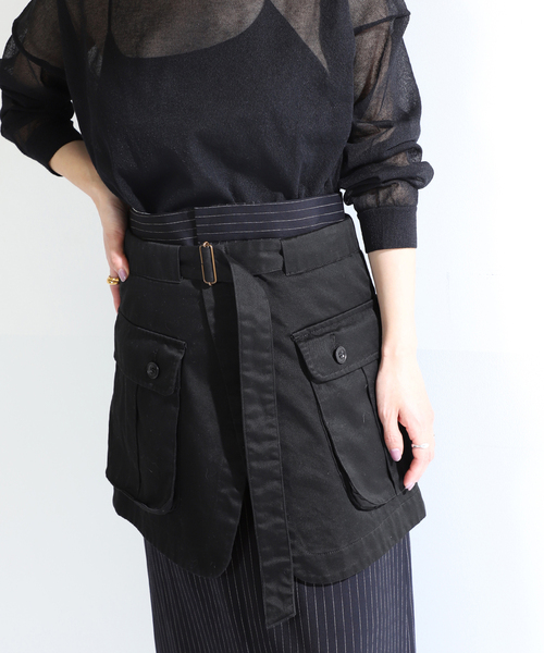 VERMEIL par iena（ヴェルメイユパーイエナ）の「【INSCRIRE/アンスクリア】Twill Unility Pocket Skirt（スカート・レディース・ブラック・MEDIUM）」の18枚目の写真