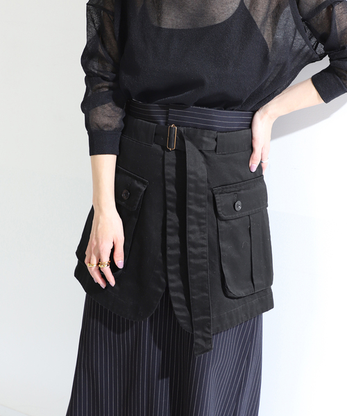 VERMEIL par iena（ヴェルメイユパーイエナ）の「【INSCRIRE/アンスクリア】Twill Unility Pocket Skirt（スカート・レディース・ブラック・MEDIUM）」の21枚目の写真