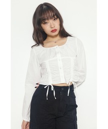 LAGUA GEM（ラグアジェム）の「HEM SHIRRING トップス（Tシャツ/カットソー・レディース）」