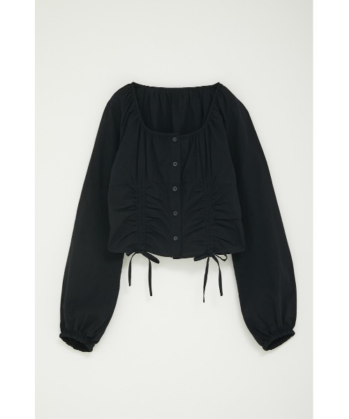 LAGUA GEM(ラグアジェム)の「HEM SHIRRING トップス(Tシャツ/カットソー・レディース・オフホワイト/ブラック・FREE)」の6枚目の写真