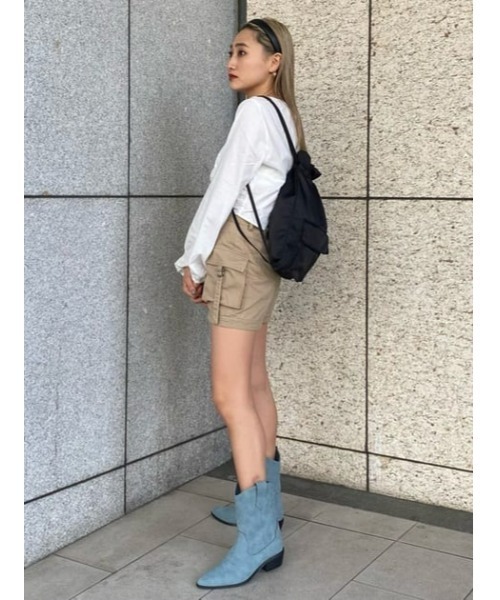 LAGUA GEM(ラグアジェム)の「HEM SHIRRING トップス(Tシャツ/カットソー・レディース・オフホワイト/ブラック・FREE)」の16枚目の写真