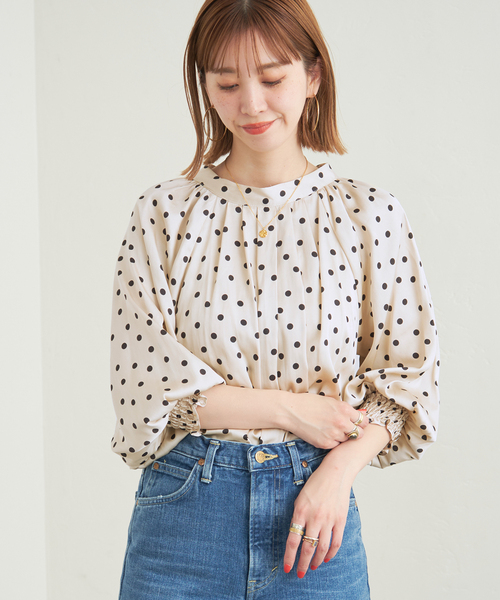 《追加》ドットシャーリングブラウス