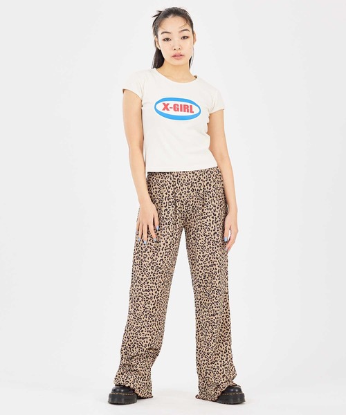 X-girl（エックスガール）の「OVAL LOGO S/S BABY TEE（Tシャツ/カットソー・レディース・イエロー/ホワイト/チャコール・M/S）」の19枚目の写真