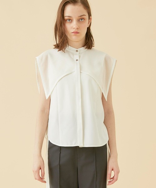 CITY TOKYO（シティトウキョウ）の「チェッカーレースカバーシャツ（シャツ/ブラウス・レディース・サックスブルー/ブラック/ホワイト・FREE）」の6枚目の写真