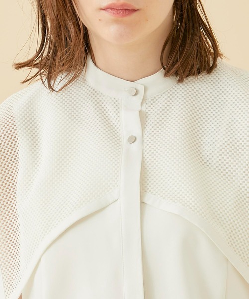 CITY TOKYO（シティトウキョウ）の「チェッカーレースカバーシャツ（シャツ/ブラウス・レディース・サックスブルー/ブラック/ホワイト・FREE）」の9枚目の写真