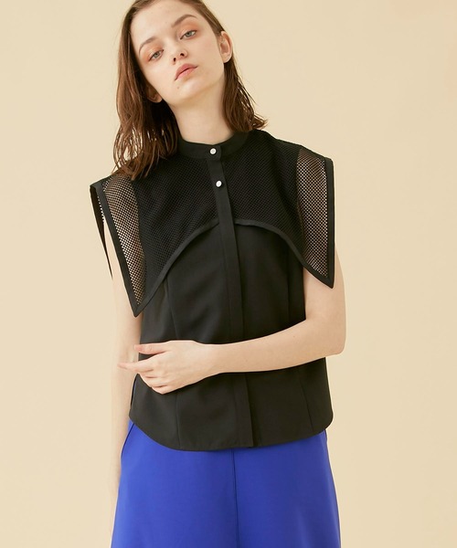 CITY TOKYO（シティトウキョウ）の「チェッカーレースカバーシャツ（シャツ/ブラウス・レディース・サックスブルー/ブラック/ホワイト・FREE）」の14枚目の写真