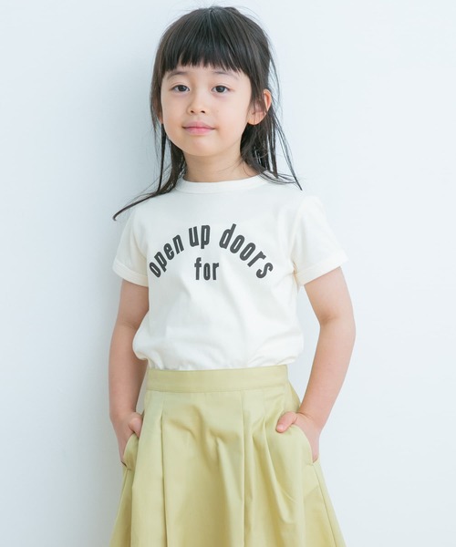 URBAN RESEARCH DOORS（アーバンリサーチドアーズ）の「パイピングロゴTシャツ(KIDS)（Tシャツ/カットソー・キッズ・ブラウン/アイボリー・120/135/105/150）」の2枚目の写真