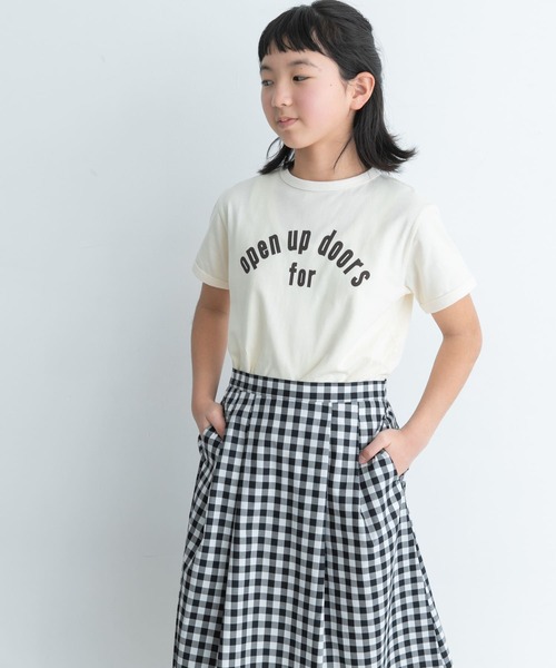 URBAN RESEARCH DOORS（アーバンリサーチドアーズ）の「パイピングロゴTシャツ(KIDS)（Tシャツ/カットソー・キッズ・ブラウン/アイボリー・120/135/105/150）」の10枚目の写真