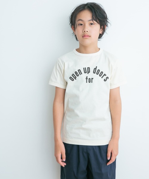 URBAN RESEARCH DOORS（アーバンリサーチドアーズ）の「パイピングロゴTシャツ(KIDS)（Tシャツ/カットソー・キッズ・ブラウン/アイボリー・120/135/105/150）」の14枚目の写真