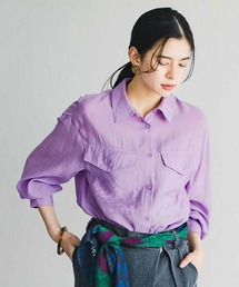 MEDE19F シルキーサテンロングシャツ