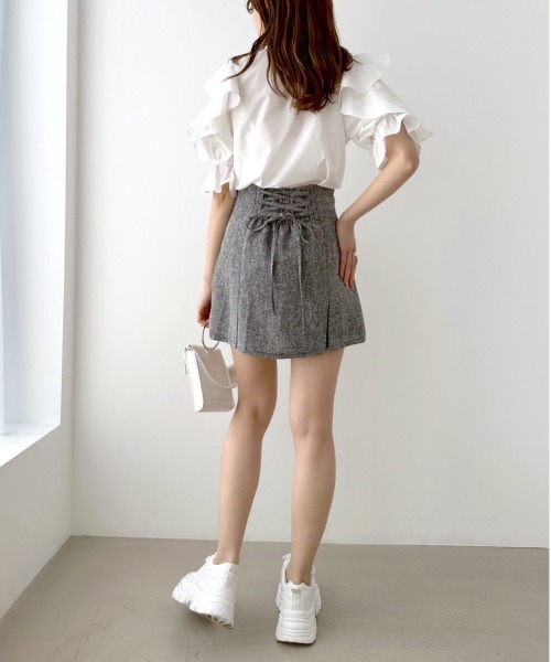 OLIVE des OLIVE（オリーブデオリーブ）の「ラッフルボウタイブラウス（シャツ/ブラウス・レディース・ホワイト/オフホワイト/ピンクベージュ・FREE）」の21枚目の写真