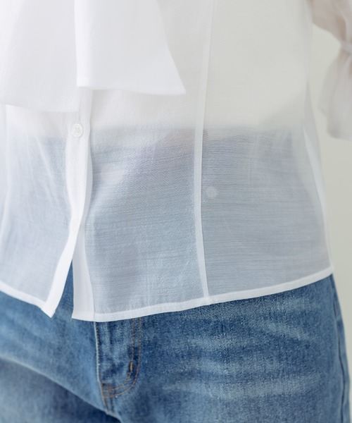 OLIVE des OLIVE（オリーブデオリーブ）の「ラッフルボウタイブラウス（シャツ/ブラウス・レディース・ホワイト/オフホワイト/ピンクベージュ・FREE）」の17枚目の写真