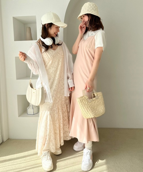 one after another NICE CLAUP（ワンアフターアナザーナイスクラップ）の「しぼしぼドットバケットハット（ハット・レディース・ピンク/ブラック/アイボリー・FREE）」の15枚目の写真