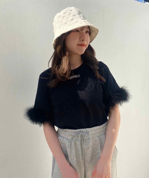 one after another NICE CLAUP（ワンアフターアナザーナイスクラップ）の「しぼしぼドットバケットハット（ハット・レディース・ピンク/ブラック/アイボリー・FREE）」の10枚目の写真