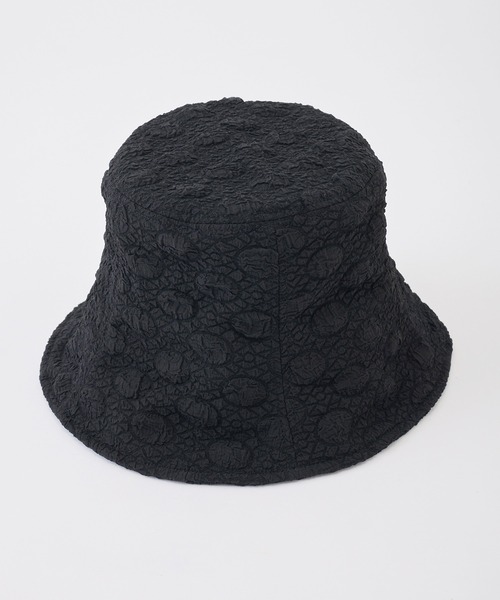 one after another NICE CLAUP（ワンアフターアナザーナイスクラップ）の「しぼしぼドットバケットハット（ハット・レディース・ピンク/ブラック/アイボリー・FREE）」の4枚目の写真