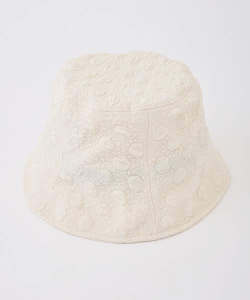 one after another NICE CLAUP（ワンアフターアナザーナイスクラップ）の「しぼしぼドットバケットハット（ハット・レディース・ピンク/ブラック/アイボリー・FREE）」の6枚目の写真