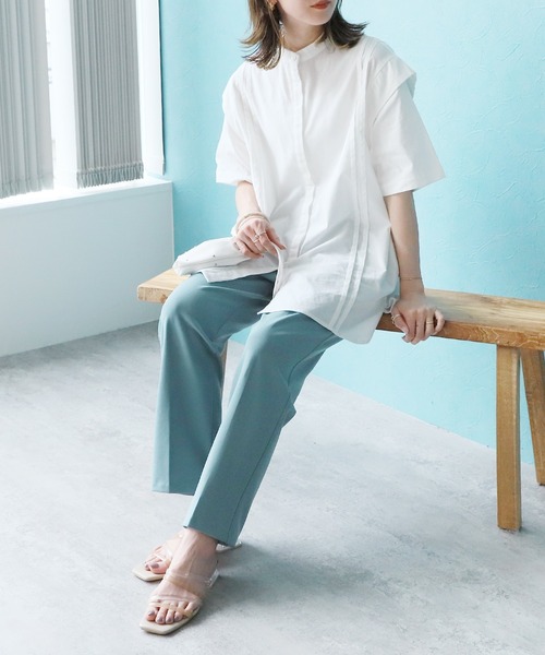 reca(レカ)の「リネンタッチピンタックブラウス(シャツ/ブラウス・レディース・ライトブルー/ブラック/ホワイト/グリーン・M)」の17枚目の写真