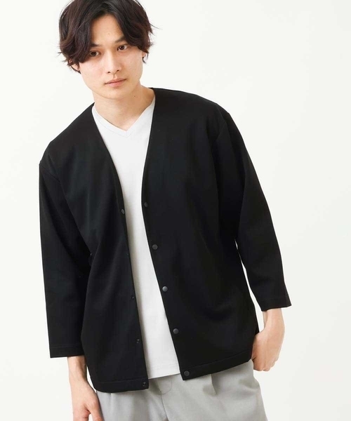 a.v.v（アーヴェヴェ）の「【S-XXL】ライトダンボールカーディガン（カーディガン/ボレロ・メンズ・ミント/ブラック/ライトブルー/ブルー・48/46/44/50）」の2枚目の写真