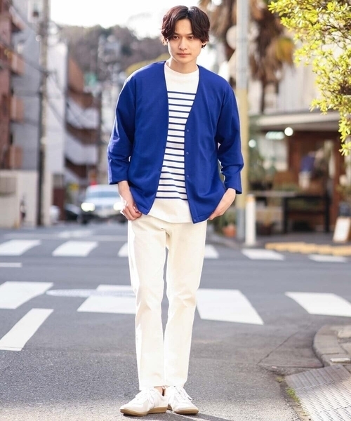 a.v.v（アーヴェヴェ）の「【S-XXL】ライトダンボールカーディガン（カーディガン/ボレロ・メンズ・ミント/ブラック/ライトブルー/ブルー・48/46/44/50）」の5枚目の写真