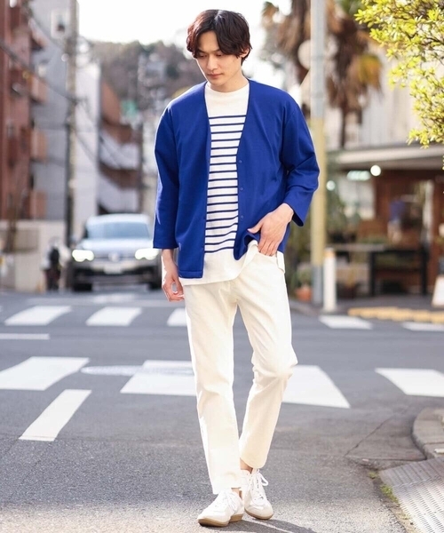 a.v.v（アーヴェヴェ）の「【S-XXL】ライトダンボールカーディガン（カーディガン/ボレロ・メンズ・ミント/ブラック/ライトブルー/ブルー・48/46/44/50）」の7枚目の写真