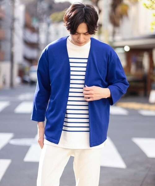 a.v.v（アーヴェヴェ）の「【S-XXL】ライトダンボールカーディガン（カーディガン/ボレロ・メンズ・ミント/ブラック/ライトブルー/ブルー・48/46/44/50）」の15枚目の写真