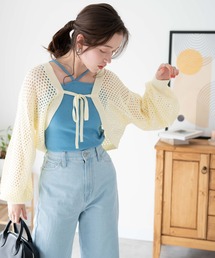 WEGO | WEGO/前リボンメッシュカラーボレロ(カーディガン/ボレロ)