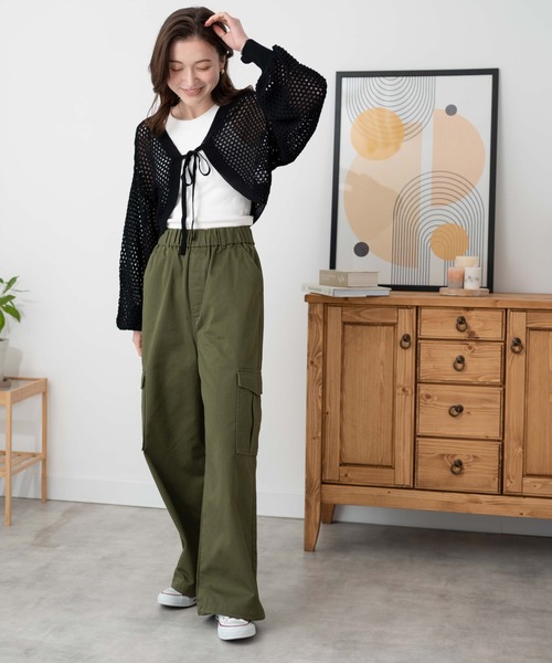 WEGO（ウィゴー）の「WEGO/前リボンメッシュカラーボレロ（カーディガン/ボレロ・レディース・アイボリー/ブラック/グリーン・FREE）」の17枚目の写真