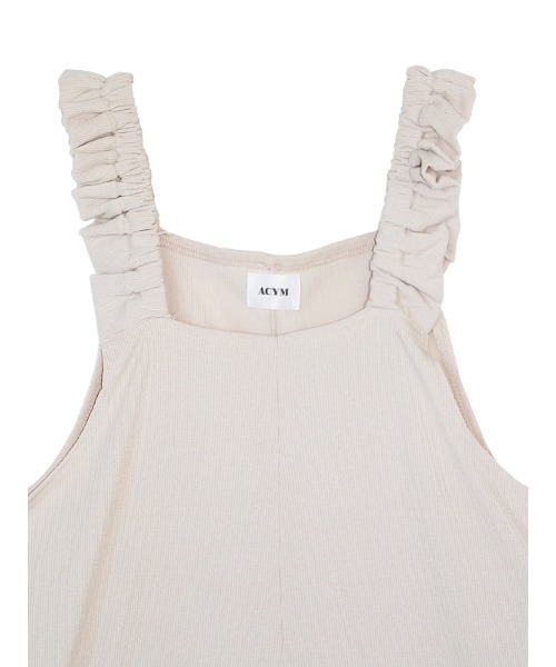 ACYM(アシーム)の「Shoulder frill ロンパース(つなぎ/オールインワン・レディース・ベージュ/ブラック・FREE)」の14枚目の写真