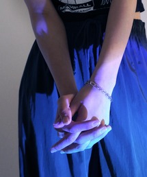 クリアチェーンミックスブレスレット