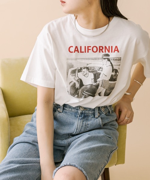 mline（エムライン）の「[mline] photo Tシャツ（Tシャツ/カットソー・レディース・チャコールグレー/オフホワイト・FREE）」の3枚目の写真
