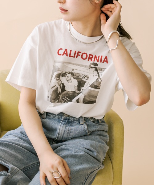mline（エムライン）の「[mline] photo Tシャツ（Tシャツ/カットソー・レディース・チャコールグレー/オフホワイト・FREE）」の4枚目の写真