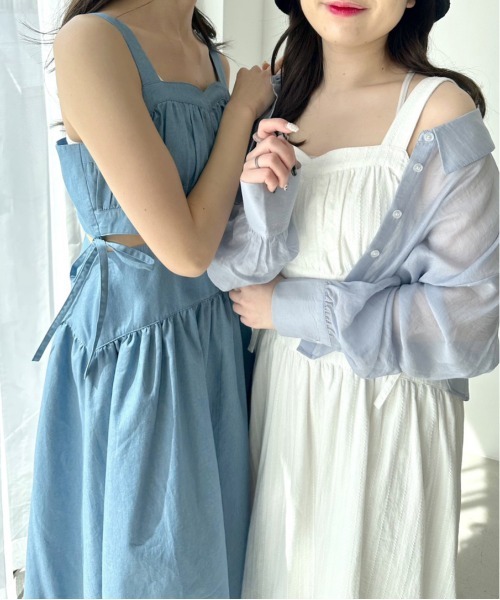 OLIVE des OLIVE（オリーブデオリーブ）の「【WEB限定カラー有】肌見せキャミワンピース　1031090480（ワンピース・レディース・ブラック/ミント/レッド/オフホワイト/ワンウォッシュ・FREE）」の8枚目の写真