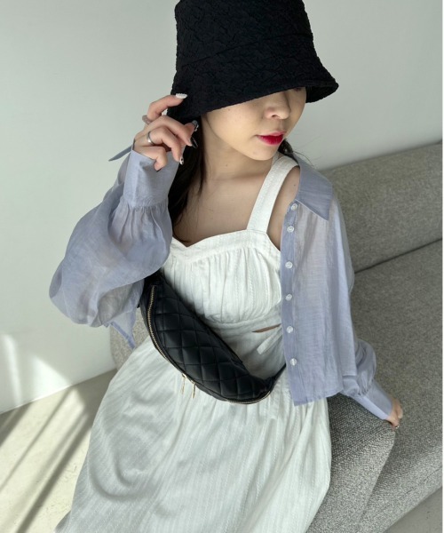 OLIVE des OLIVE（オリーブデオリーブ）の「【WEB限定カラー有】肌見せキャミワンピース　1031090480（ワンピース・レディース・ブラック/ミント/レッド/オフホワイト/ワンウォッシュ・FREE）」の17枚目の写真