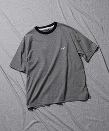 NARROW STRIPED PRINT LOGO OVER T-SHIRT / ナローボーダー ナンバーナイン ワンポイントロゴ オーバーTシャツ