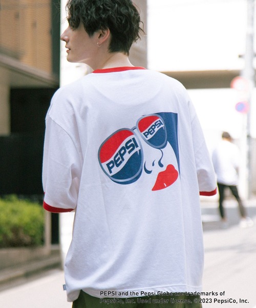 PEPSI(ペプシ)の「【PEPSI/ペプシ】コラボプリント/リンガーTシャツ(Tシャツ/カットソー・メンズ・ホワイト/ライトブルー/ホワイト系その他2・SMALL/MEDIUM/LARGE)」の3枚目の写真