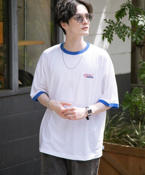 PEPSI(ペプシ)の「【PEPSI/ペプシ】コラボプリント/リンガーTシャツ(Tシャツ/カットソー・メンズ・ホワイト/ライトブルー/ホワイト系その他2・SMALL/MEDIUM/LARGE)」の12枚目の写真