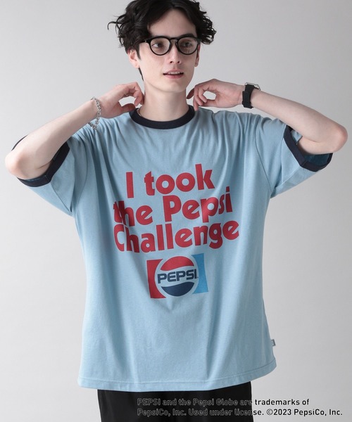 セール】【PEPSI/ペプシ】コラボプリント/リンガーTシャツ（T
