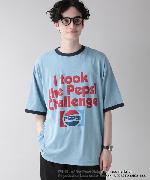 セール】【PEPSI/ペプシ】コラボプリント/リンガーTシャツ（T