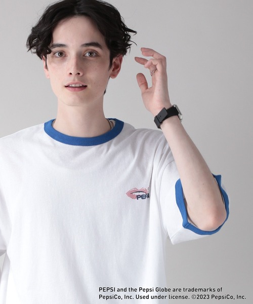 PEPSI(ペプシ)の「【PEPSI/ペプシ】コラボプリント/リンガーTシャツ(Tシャツ/カットソー・メンズ・ホワイト/ライトブルー/ホワイト系その他2・SMALL/MEDIUM/LARGE)」の7枚目の写真