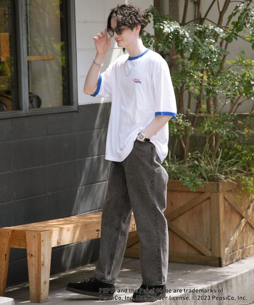 PEPSI(ペプシ)の「【PEPSI/ペプシ】コラボプリント/リンガーTシャツ(Tシャツ/カットソー・メンズ・ホワイト/ライトブルー/ホワイト系その他2・SMALL/MEDIUM/LARGE)」の8枚目の写真