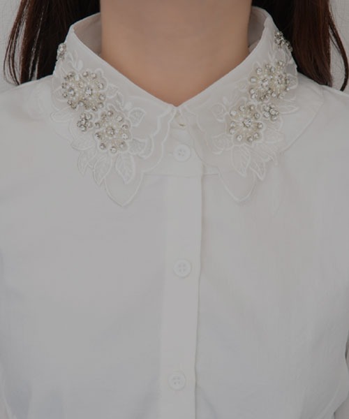 resonance】シアー ビジューデザイン つけ襟【マルチウェイ】（付け襟