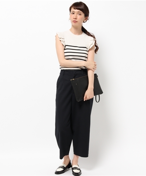 DISCOAT（ディスコート）の「【Discoat】袖フリルリブノースリニット（ニット/セーター・レディース・グレー/ブラック/その他19/オフホワイト・MEDIUM/LARGE）」の8枚目の写真