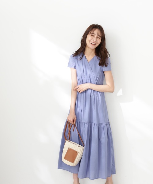 N.（N. Natural Beauty Basic）（エヌエヌナチュラルビューティーベーシック）の「【S Size Line】◆コットンボイルカシュクール風ワンピース（ワンピース・レディース・ブラック/モカ/ピンク/ブルー/ダークグリーン/イエロー・SMALL/MEDIUM）」の19枚目の写真