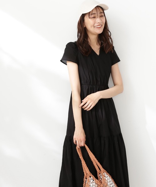 N.（N. Natural Beauty Basic）（エヌエヌナチュラルビューティーベーシック）の「【S Size Line】◆コットンボイルカシュクール風ワンピース（ワンピース・レディース・ブラック/モカ/ピンク/ブルー/ダークグリーン/イエロー・SMALL/MEDIUM）」の8枚目の写真